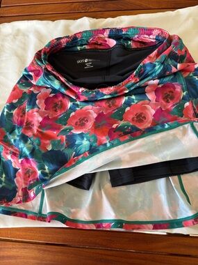 SkirtSports Floral Athletic Skort in Pink, Teal, Green